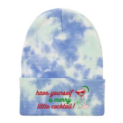 Have Yourself A Merry Little Cocktail Funny Christmas Meme Gift Tie Dye 12in Knit Beanie