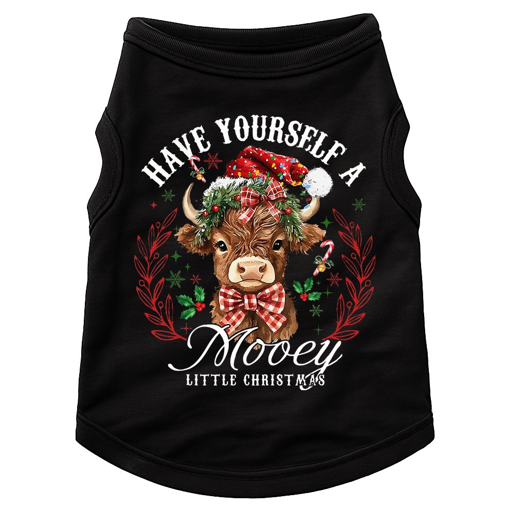 Have Yourself A Mooey Little Christmas Santa Cow Doggie Tank