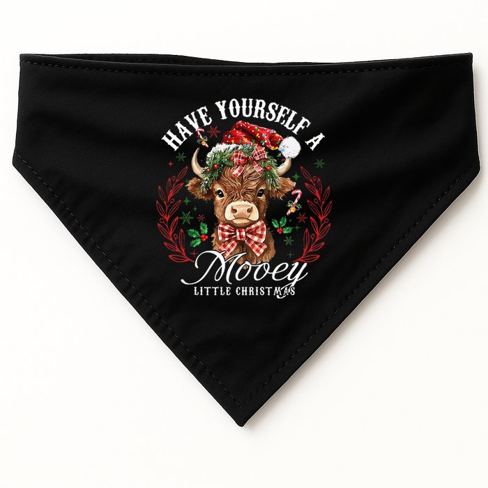 Have Yourself A Mooey Little Christmas Santa Cow USA-Made Doggie Bandana