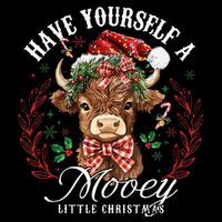 Have Yourself A Mooey Little Christmas Santa Cow USA-Made Doggie Bandana
