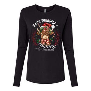 Have Yourself A Mooey Little Christmas Santa Cow Womens Cotton Relaxed Long Sleeve T-Shirt