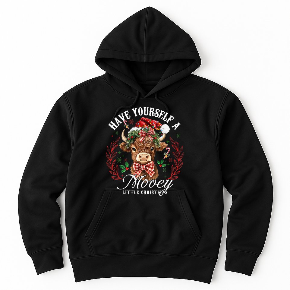 Have Yourself A Mooey Little Christmas Santa Cow Hoodie
