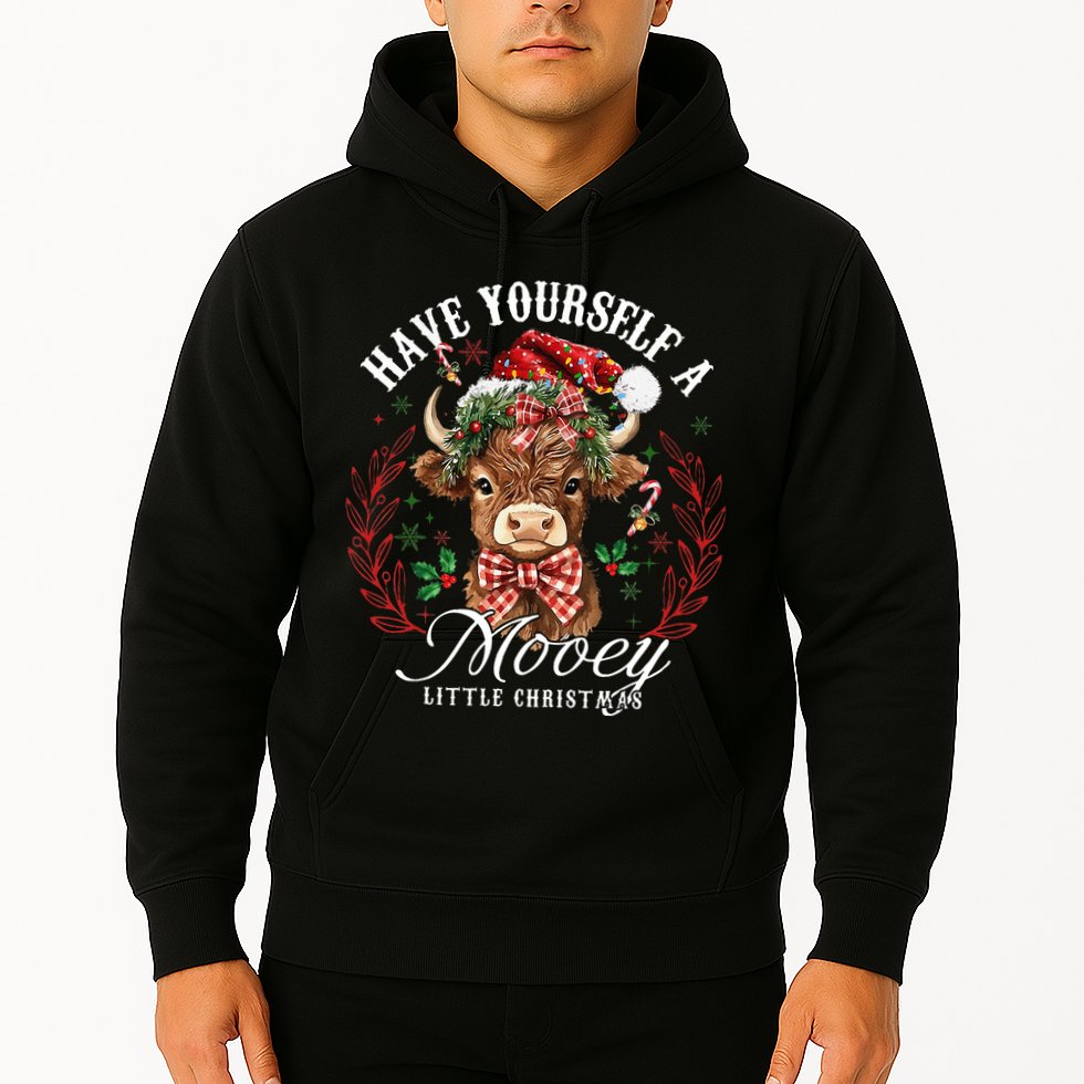 Have Yourself A Mooey Little Christmas Santa Cow Hoodie