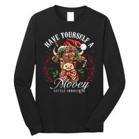 Have Yourself A Mooey Little Christmas Santa Cow Long Sleeve Shirt