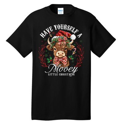 Have Yourself A Mooey Little Christmas Santa Cow Tall T-Shirt