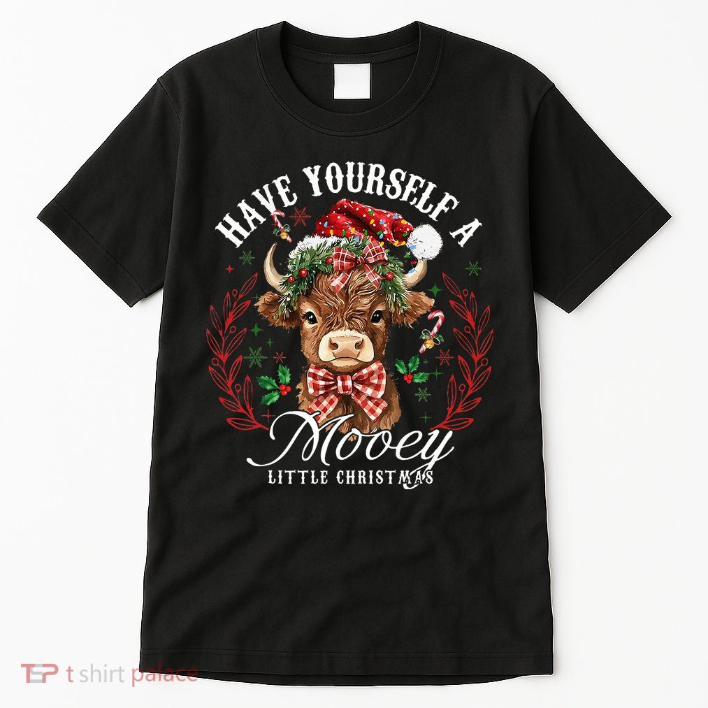 Have Yourself A Mooey Little Christmas Santa Cow Tall T-Shirt