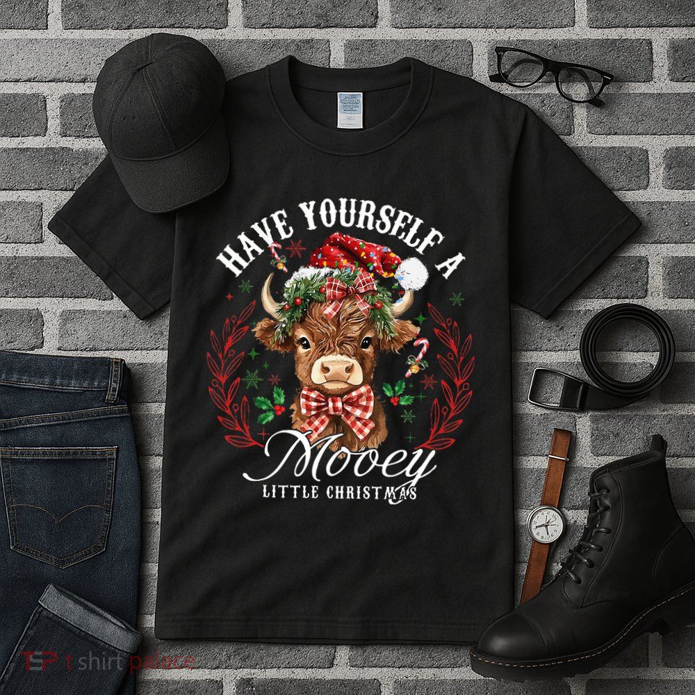Have Yourself A Mooey Little Christmas Santa Cow Tall T-Shirt