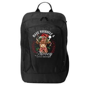 Have Yourself A Mooey Little Christmas Santa Cow City Backpack