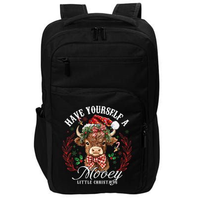 Have Yourself A Mooey Little Christmas Santa Cow Impact Tech Backpack