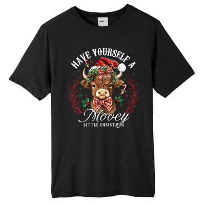 Have Yourself A Mooey Little Christmas Santa Cow Tall Fusion ChromaSoft Performance T-Shirt