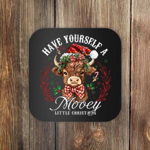 Have Yourself A Mooey Little Christmas Santa Cow Coaster