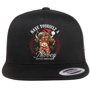 Have Yourself A Mooey Little Christmas Santa Cow Flat Bill Trucker Hat