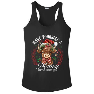 Have Yourself A Mooey Little Christmas Santa Cow Ladies PosiCharge Competitor Racerback Tank