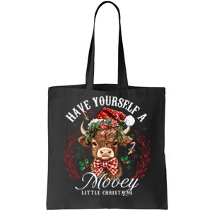 Have Yourself A Mooey Little Christmas Santa Cow Tote Bag