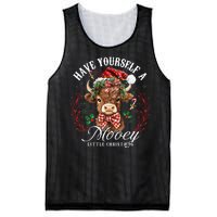 Have Yourself A Mooey Little Christmas Santa Cow Mesh Reversible Basketball Jersey Tank