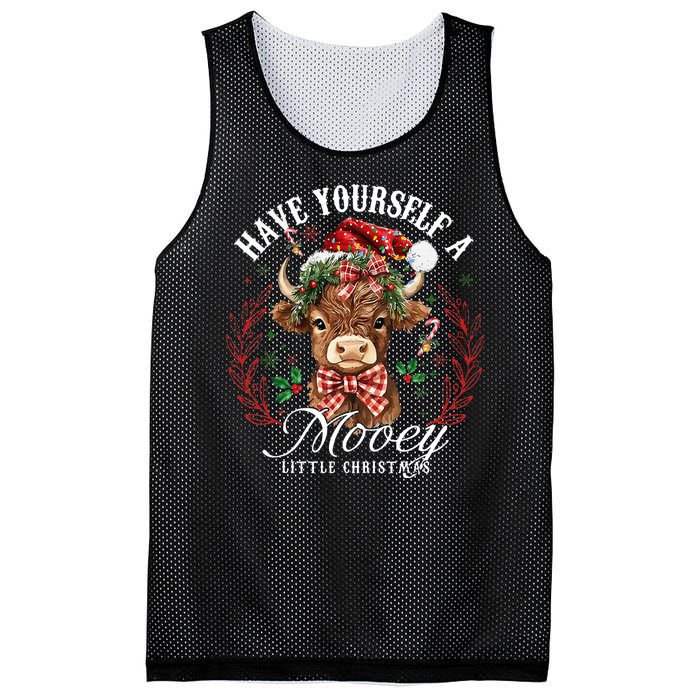 Have Yourself A Mooey Little Christmas Santa Cow Mesh Reversible Basketball Jersey Tank