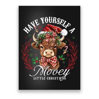 Have Yourself A Mooey Little Christmas Santa Cow Poster