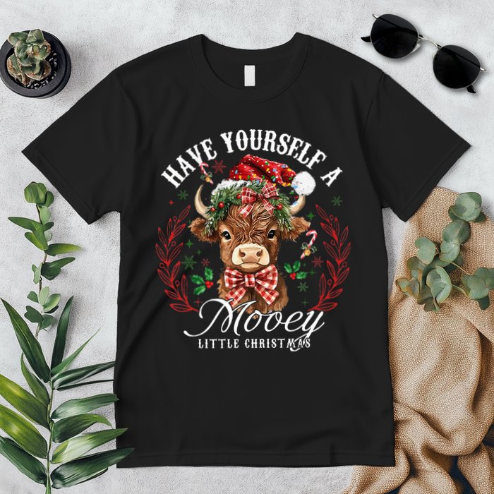 Have Yourself A Mooey Little Christmas Santa Cow Premium T-Shirt