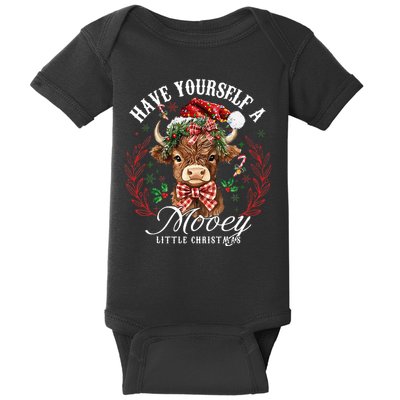 Have Yourself A Mooey Little Christmas Santa Cow Baby Bodysuit