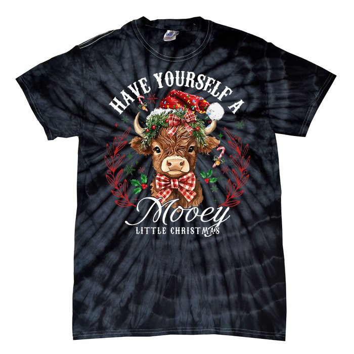 Have Yourself A Mooey Little Christmas Santa Cow Tie-Dye T-Shirt