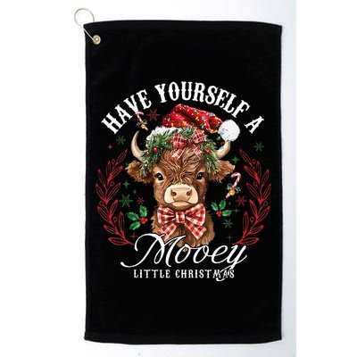 Have Yourself A Mooey Little Christmas Santa Cow Golf Towel