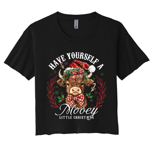 Have Yourself A Mooey Little Christmas Santa Cow Crop Top