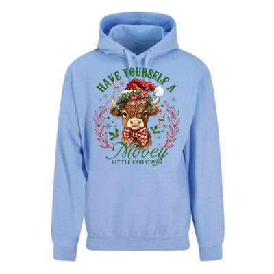 Have Yourself A Mooey Little Christmas Santa Cow Unisex Surf Hoodie