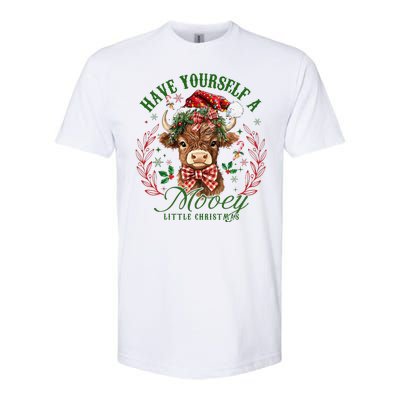 Have Yourself A Mooey Little Christmas Santa Cow Softstyle CVC T-Shirt