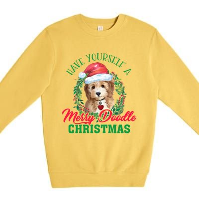 Have Yourself A Merry Doodle Christmas Goldendoodle Dog Love Cool Gift Premium Crewneck Sweatshirt