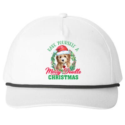 Have Yourself A Merry Doodle Christmas Goldendoodle Dog Love Cool Gift Snapback Five-Panel Rope Hat