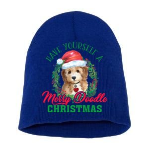 Have Yourself A Merry Doodle Christmas Goldendoodle Dog Love Cool Gift Short Acrylic Beanie