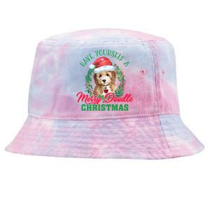 Have Yourself A Merry Doodle Christmas Goldendoodle Dog Love Cool Gift Tie-Dyed Bucket Hat