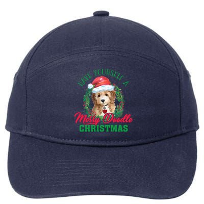 Have Yourself A Merry Doodle Christmas Goldendoodle Dog Love Cool Gift 7-Panel Snapback Hat