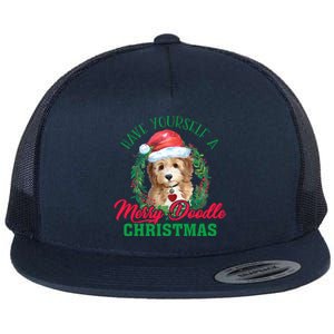 Have Yourself A Merry Doodle Christmas Goldendoodle Dog Love Cool Gift Flat Bill Trucker Hat