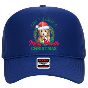 Have Yourself A Merry Doodle Christmas Goldendoodle Dog Love Cool Gift High Crown Mesh Back Trucker Hat