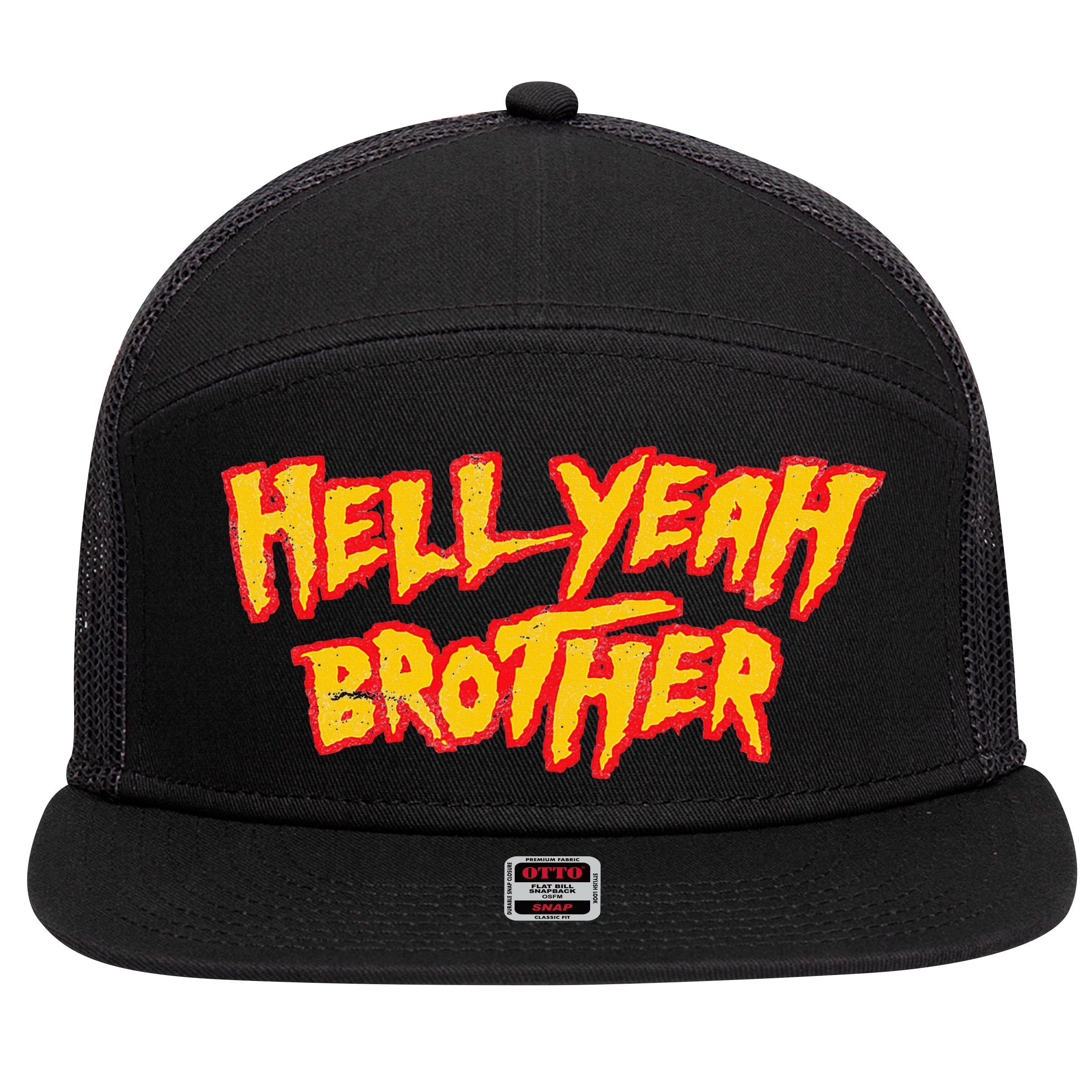 Hell Yeah Brother Funny 80S Wrestling Vegas Pool Party 7 Panel Mesh Trucker Snapback Hat