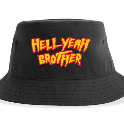 Hell Yeah Brother Funny 80S Wrestling Vegas Pool Party Sustainable Bucket Hat