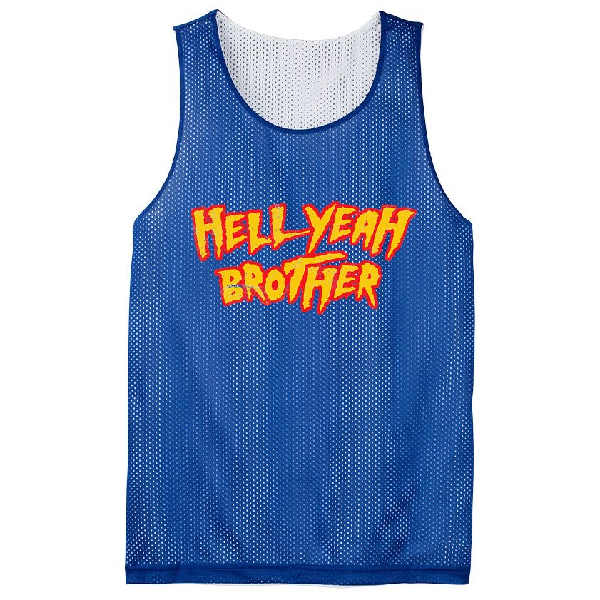 Hell Yeah Brother Funny 80S Wrestling Vegas Pool Mesh Reversible Basketball Jersey Tank
