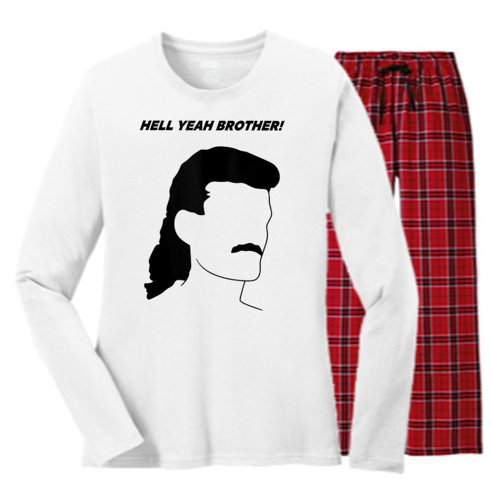 Hell Yeah Brother! Funny Design Women's Long Sleeve Flannel Pajama Set 