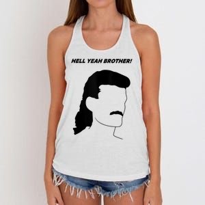 Hell Yeah Brother! Funny Design Women's Knotted Racerback Tank