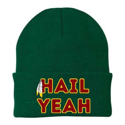 Hail Yeah Burgundy Gold Foot Ball Knit Cap Winter Beanie