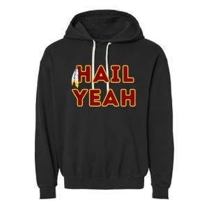 Hail Yeah Burgundy Gold Foot Ball Garment-Dyed Fleece Hoodie