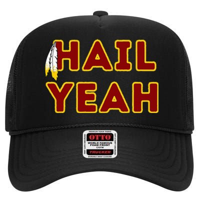 Hail Yeah Burgundy Gold Foot Ball High Crown Mesh Back Trucker Hat