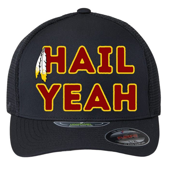 Hail Yeah Burgundy Gold Foot Ball Flexfit Unipanel Trucker Cap