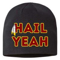 Hail Yeah Burgundy Gold Foot Ball Sustainable Beanie