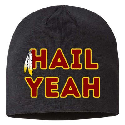 Hail Yeah Burgundy Gold Foot Ball Sustainable Beanie