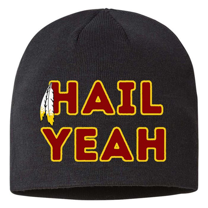 Hail Yeah Burgundy Gold Foot Ball Sustainable Beanie