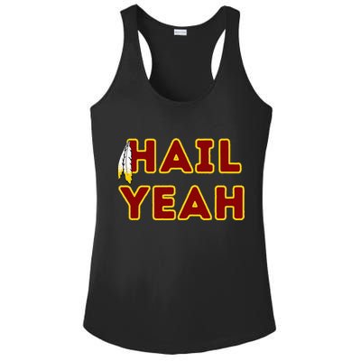 Hail Yeah Burgundy Gold Foot Ball Ladies PosiCharge Competitor Racerback Tank