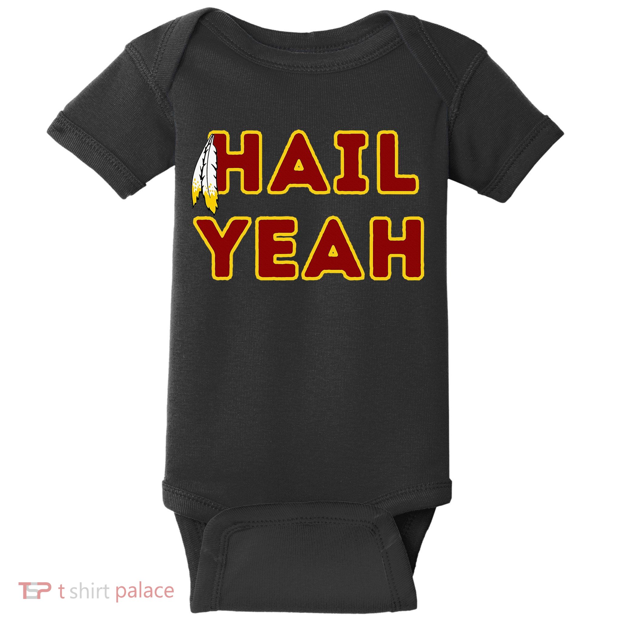 Hail Yeah Burgundy Gold Foot Ball Baby Bodysuit