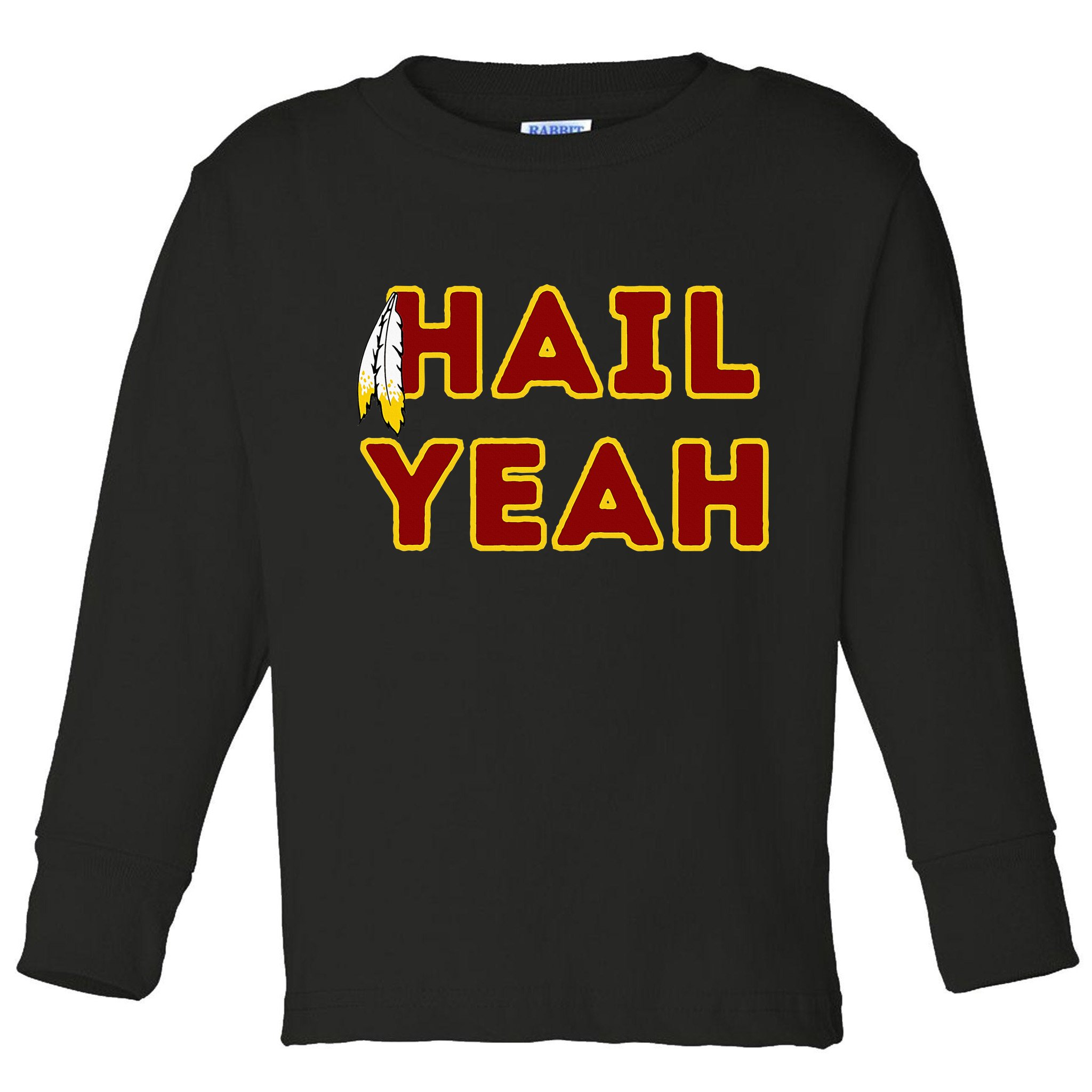 Hail Yeah Burgundy Gold Foot Ball Toddler Long Sleeve Shirt